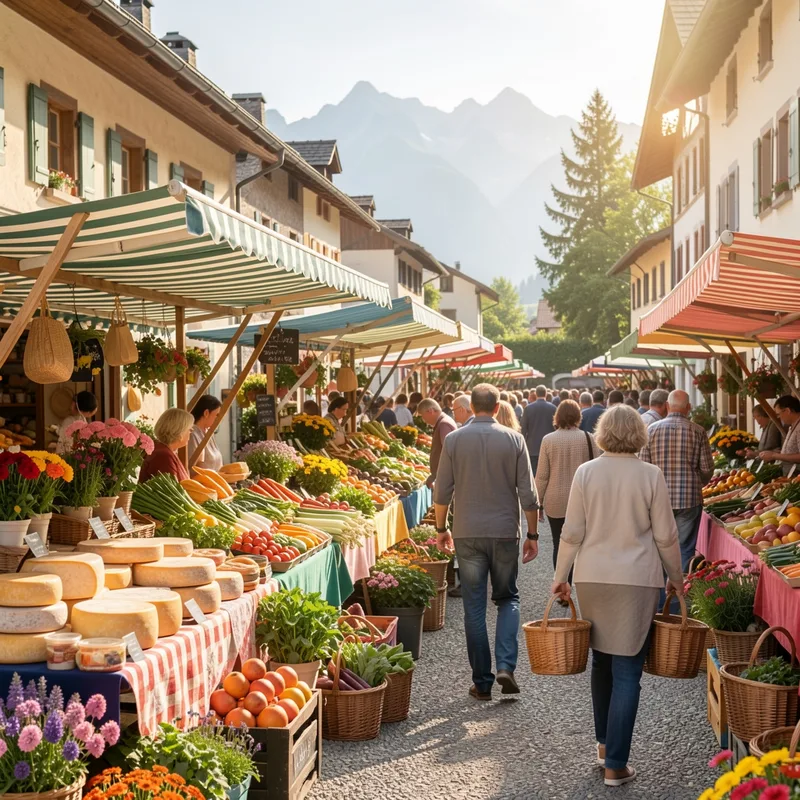 Marché de Divonne-les-Bains : jours, horaires et produits